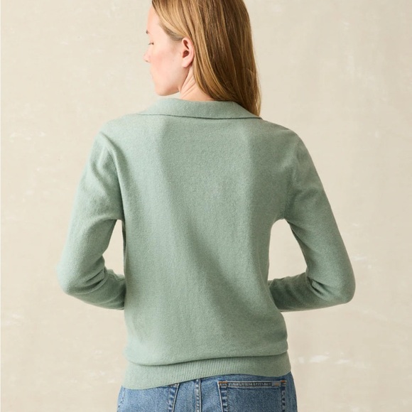 Faherty “Jackson” Sweater Polo In Jadeite Heather Small Excellent Condition! - Picture 2 of 10